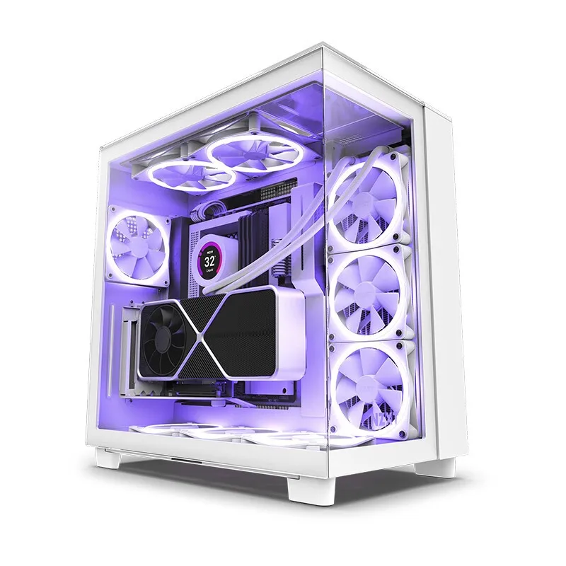 NZXT H9 ELITE Dual-Chamber Mid-Tower Airflow Case Three-sided 360° water-cooled sea view room tempered glass side panel PC gamer