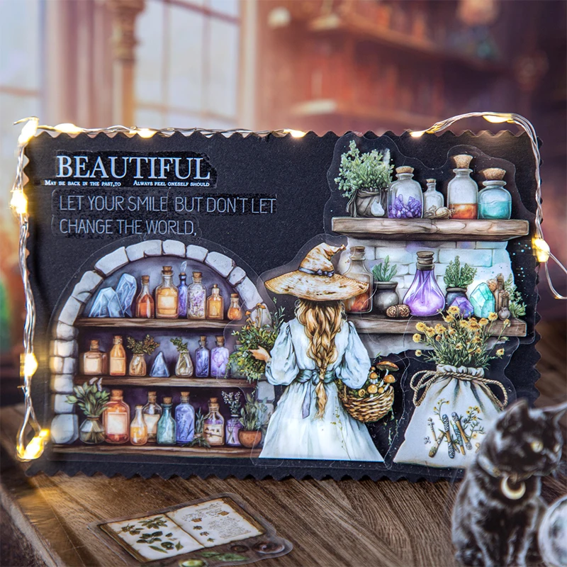 

6 упаковок/лот, серия Magic Pharmacy, милые ретро декоративные наклейки для домашних животных