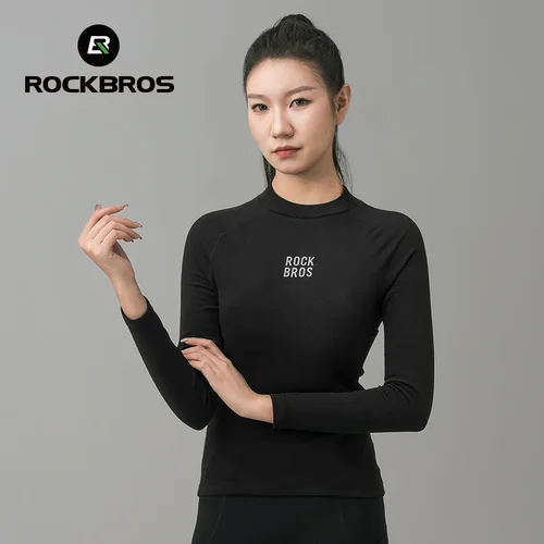 Imagen 2 del producto ROCKBROS Otoño Invierno ciclismo Jersey mujer ropa interior bicicleta polar cálido capa Base térmica bicicleta camisa deportes ciclismo ropa