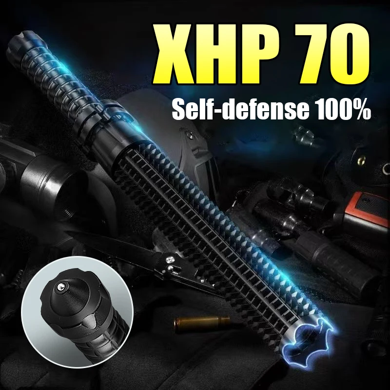 Brightest XHP70 Baseball Bat Flashlight 18650 Battery Rechargeable Led Torch Outdoor Self Defense Search Flashlight to Emergency