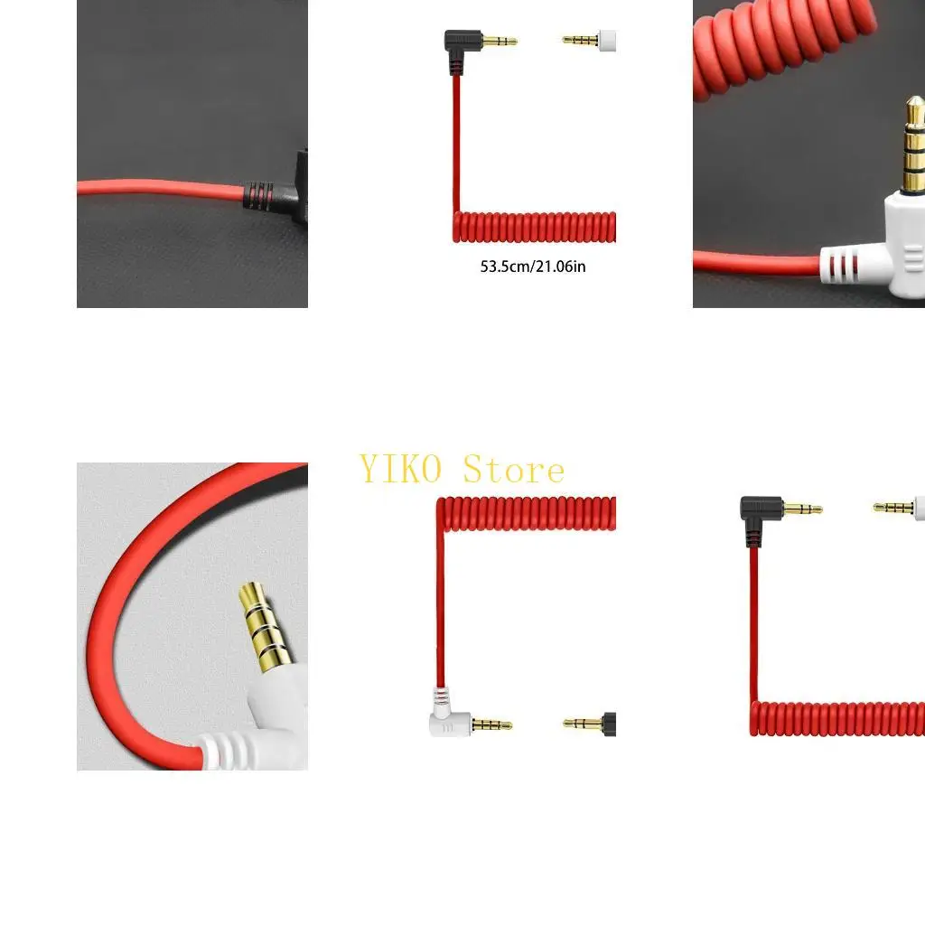 K32C 3.5mm Stereo Audios Cable Male to Male Auxiliary Cord Audios Cable 3pole to 4pole Audios Cable for Home