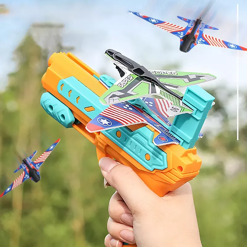 Lanceur d'avion catapulte pour enfants, jouets de duel de odor, mousse de vol agitée, avion de tir en plein air foetal pour garçons et filles