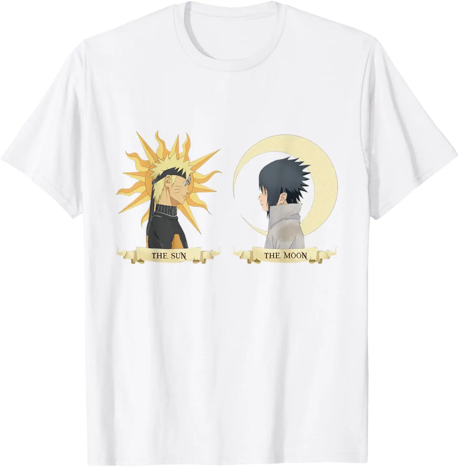 NaruSasu SasuNaru Anime Protagonists in Sun and Moon  Custom Printed Graphic T Shirts Graphic T Shirts Funny Shirt Camisas