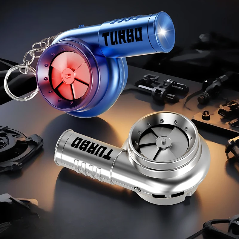 Coche de juguete de simulación turboalimentado, luz Turbo, alivio del estrés, simulación de coche, turbocompresor, juguete de rotación brillante, llavero, juguetes de mordaza, regalo