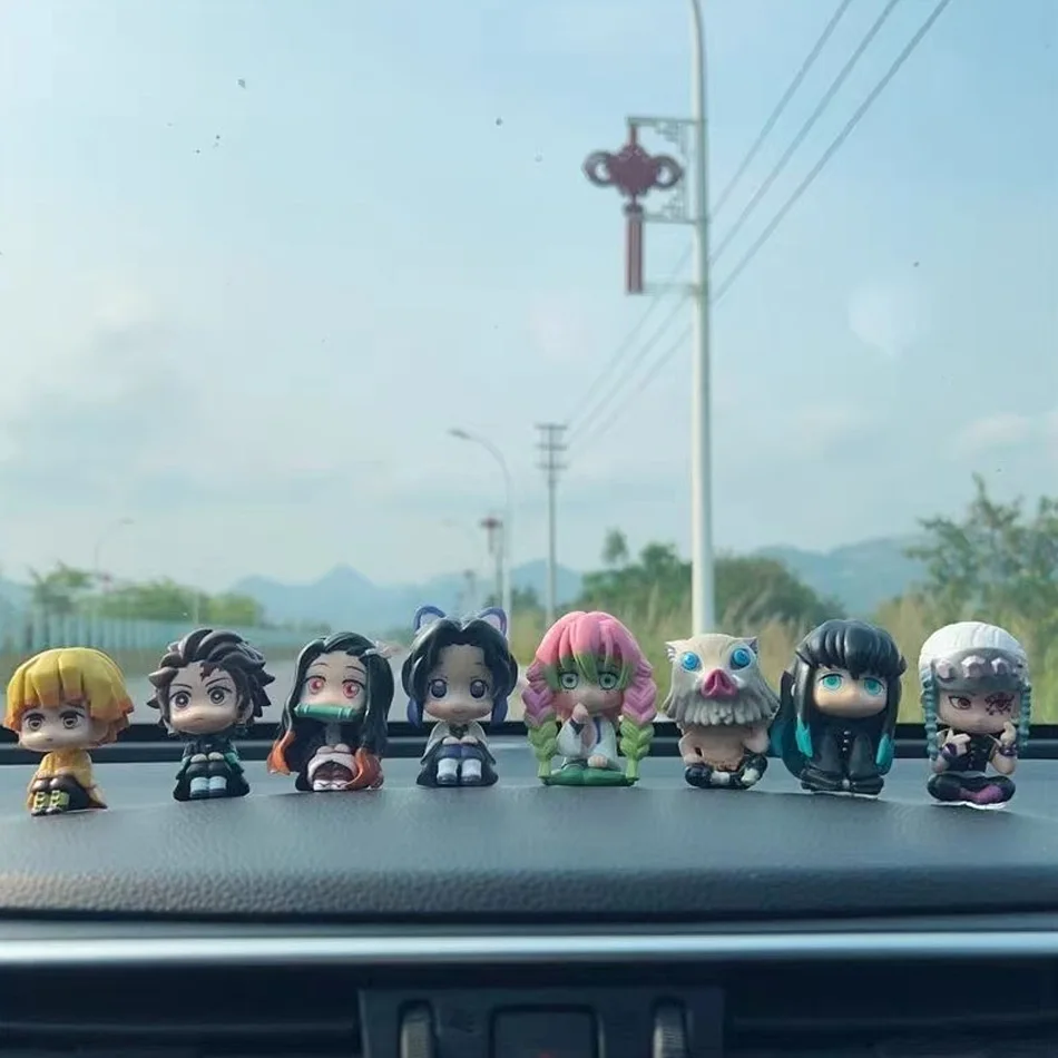 

В наличии 8 шт./набор. Фигурки Demon Slayer Q Version в сидячей позе, аниме-фигурки из ПВХ, коллекционная модель, игрушка, подарок для фанатов.