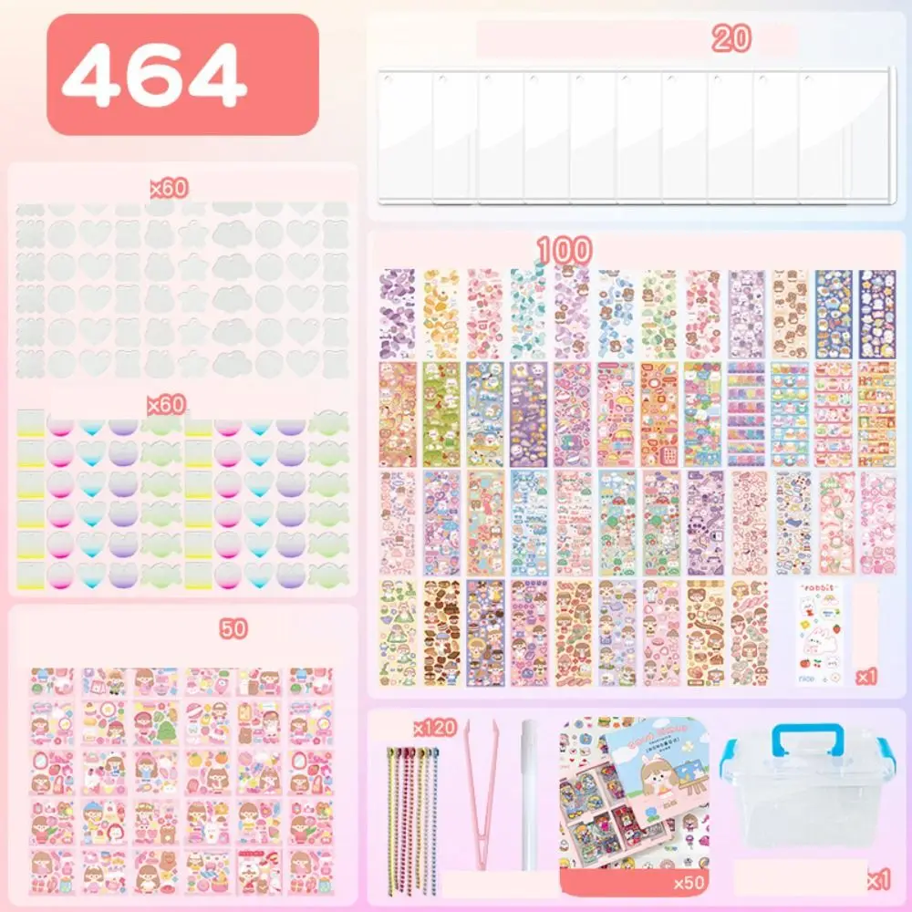 

Handwork DIY Keychain Making Kit Handmade Acrylic Guka Sticker Set Cartoon Creative Goo Card Set School Supplies