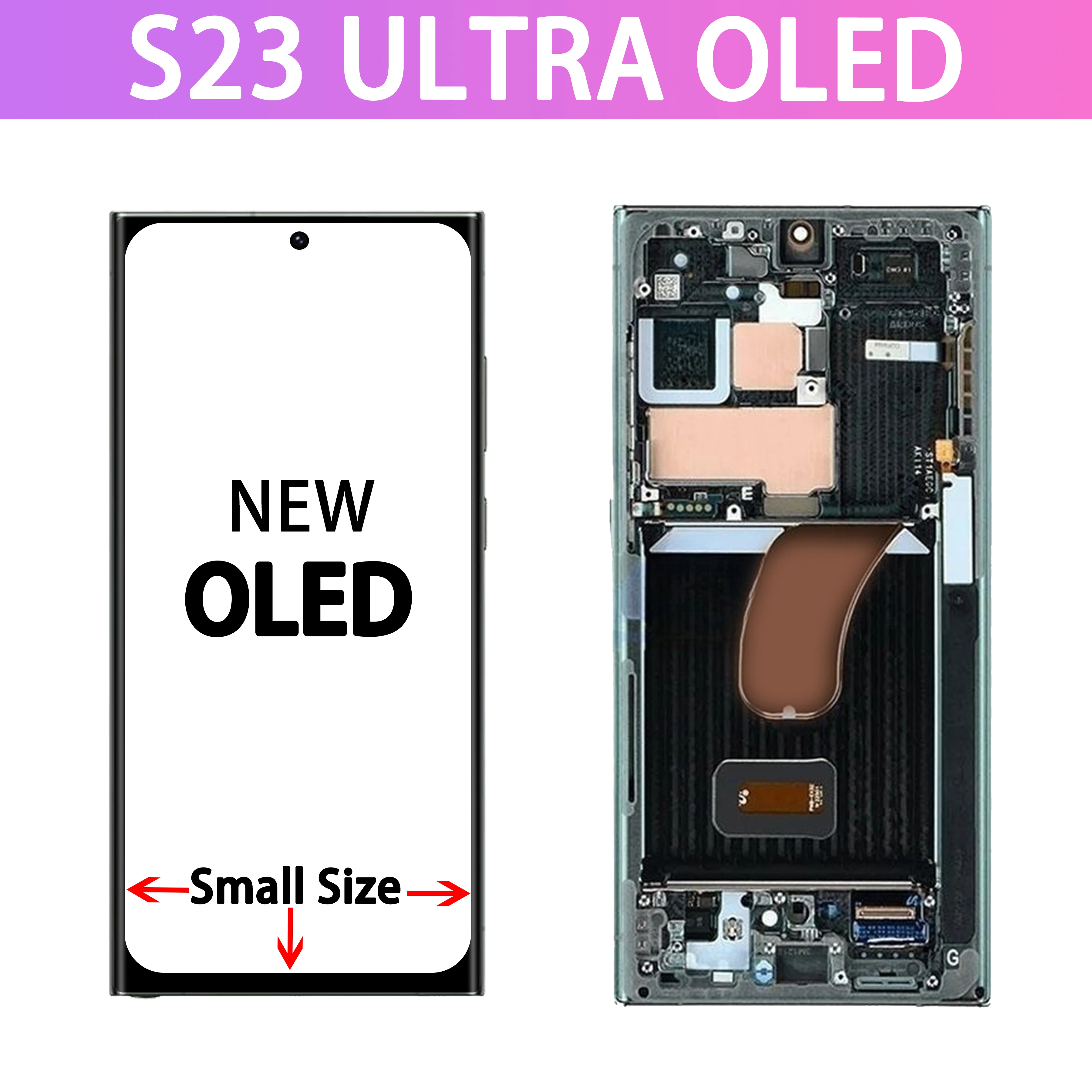 Ekran LCD OLED do Samsung Galaxy S23 Ultra 5G Panel wyświetlacza SM-S918B S918N S9180 ekran dotykowy Digitizer zgromadzenie, z ramką