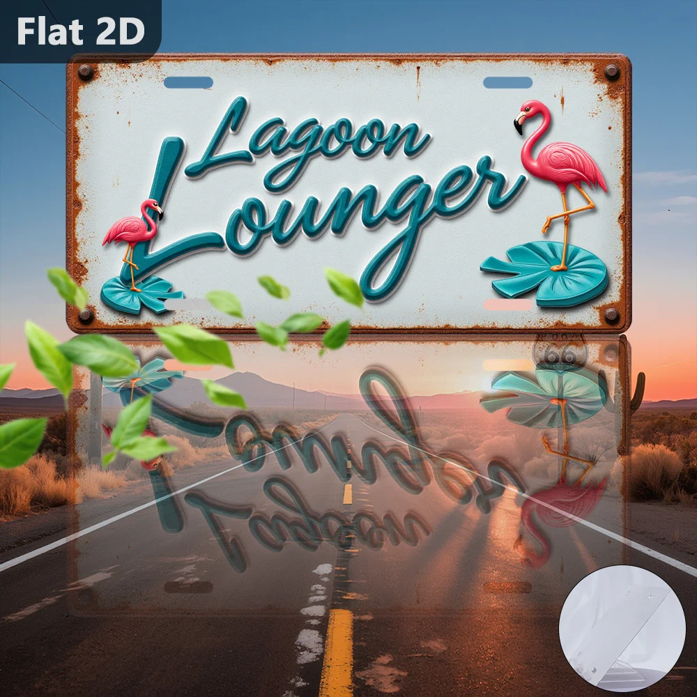 2D Flat, 1pc Outdoor Signs & Wall Decor ,Pink Flamingo 