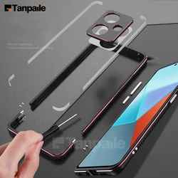 Luxury Ultra-Thin Aluminum Alloy Metal Bumper Case for POCO X6 Xiaomi Redmi Note 13 Pro+ Lock Magnet Cover Capa