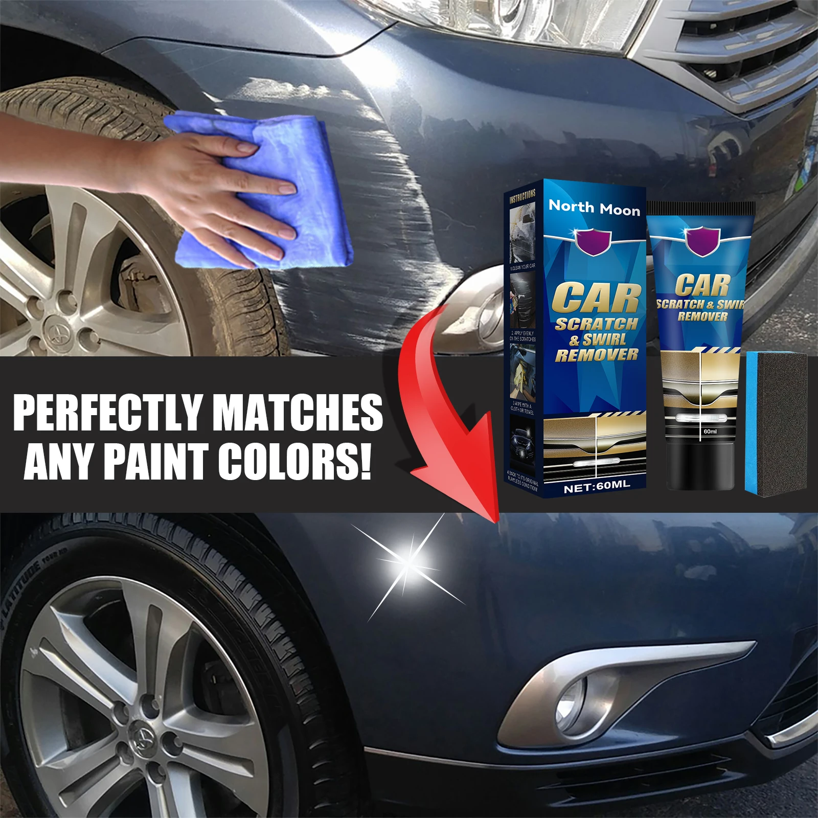 60ML Car Scratch Mend Paste Paint Maintenance Repair Care Free Wax Dirt Tut Cleaner Tools Polishing Detailing Lasting Universal image 4