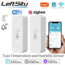 Tuya WiFi Zigbee Temperature Humidity Sensor Smart Home Indoor Hygrometer APP Remote Control Work with Yandex SmartLife Alexa