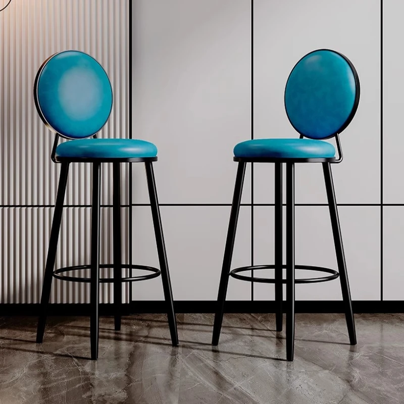 

Round Luxury Salon Bar Chairs Stool Minimalistic Metal Simple High Bar Stools Nordic Comfortable Taburete Alto Design Furniture