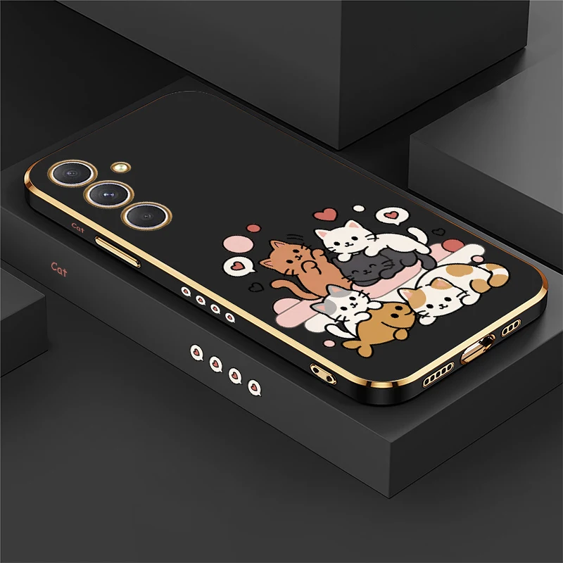 Cat Print Phone Case For Samsung Galaxy A26 A25 A24 A23 A22 A21S A30 A20 S A12 A11 A10S A16 A15 A14 A13 4G 5G Lens Protect Cover