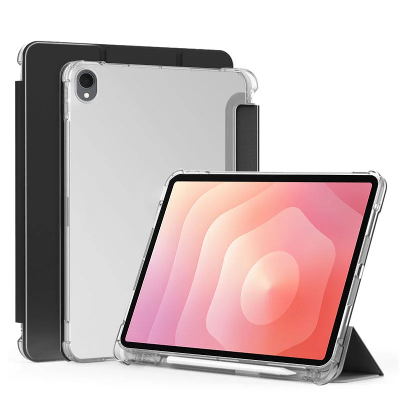 For Samsung Galaxy Tab S11 Case with Pencil Holder Folding Stand Soft Back Cover for Samsung Tab S11 SM-X730/SM-X736 Tablet Case