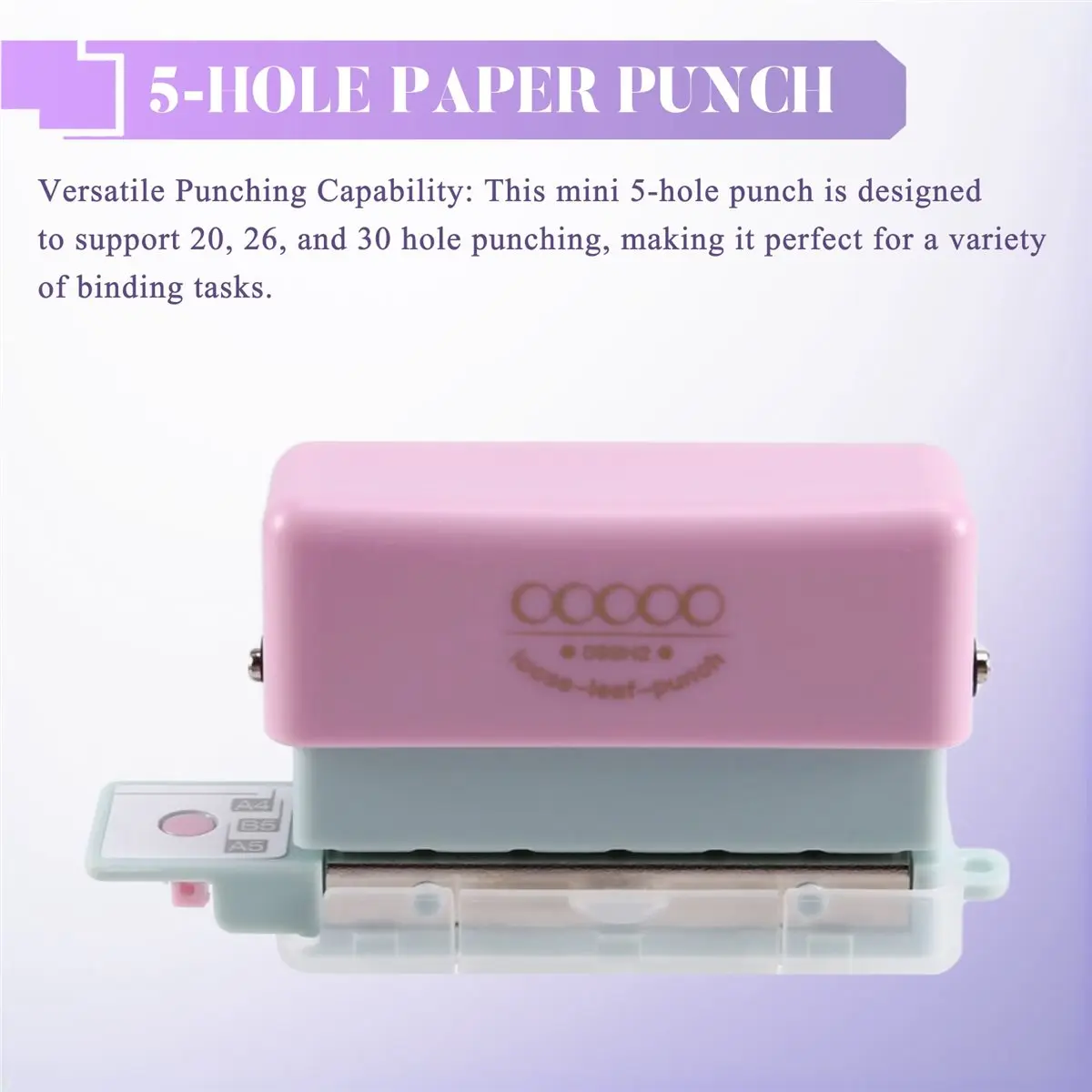 ثقب صغير ذو 5 فتحات، يدعم ثقب 20/26/30، قطر الثقب 5.5 مم، مناسب لـ A4 A5 B5. #4