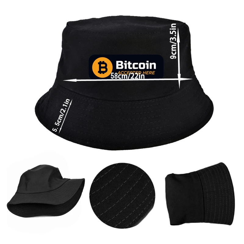 Bitcoin BTC Unisex Crypto Coins Dad Hat bucket hat Outdoor Sun bucket hat Fishing Fisherman cap