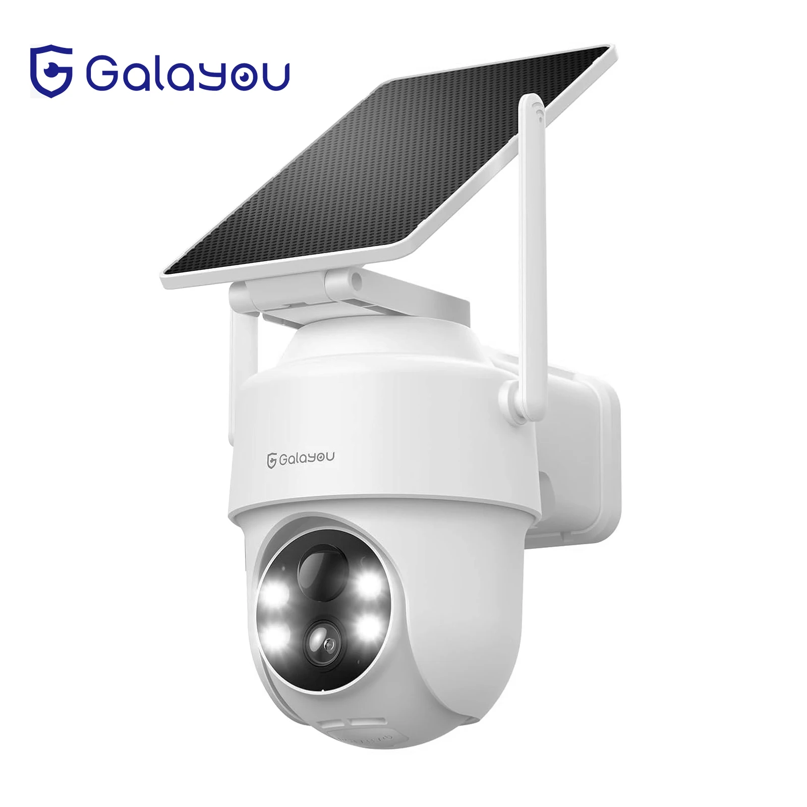 Galayou 2K HD 3MP Wireless Solar Camera Outdoor WiFi PTZ IP Camera Built-in Battery Video Surveillance Camera Human Detection
