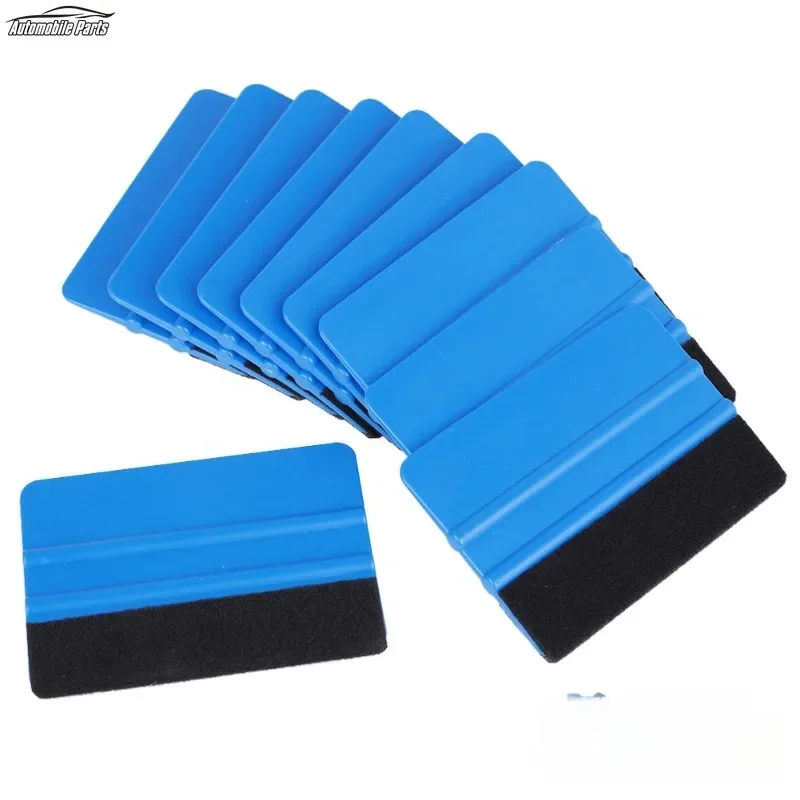 1 Pcs 10x7cm Car Vinyl Carbon Fiber Window Ice Remover Cleaning Wash Car Scraper with Felt Squeegee Tool Film Wrapping