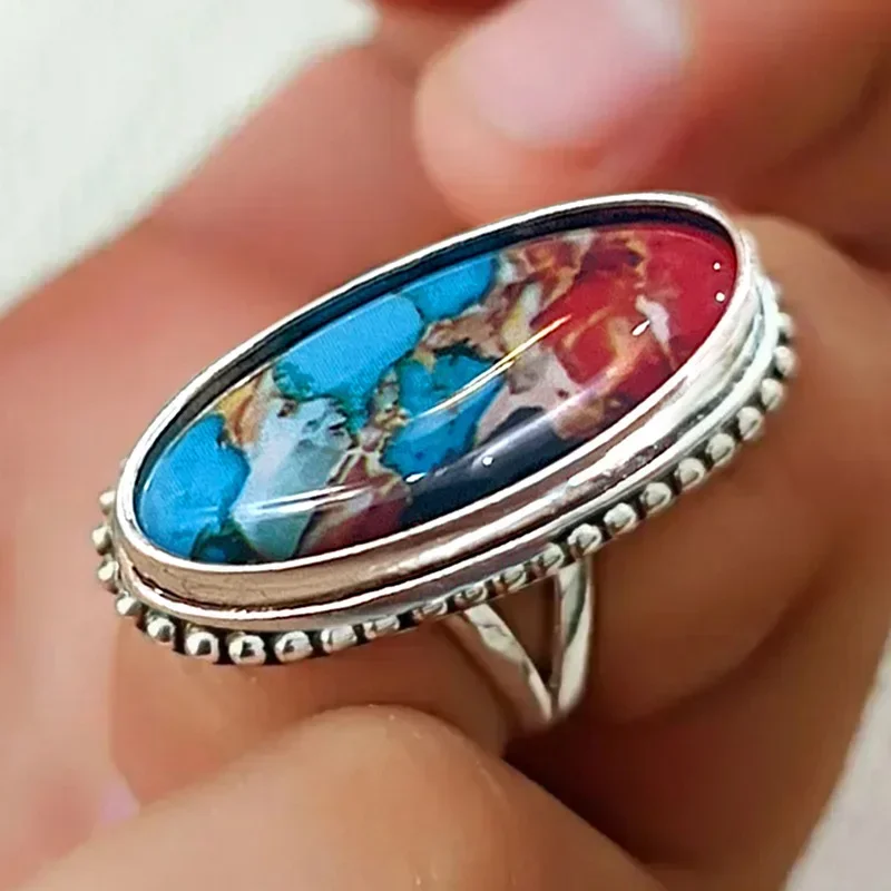 2026 New European and American Oval Design Exudes An Elegant Temperament, with A Touch of Colorful Marble Texture