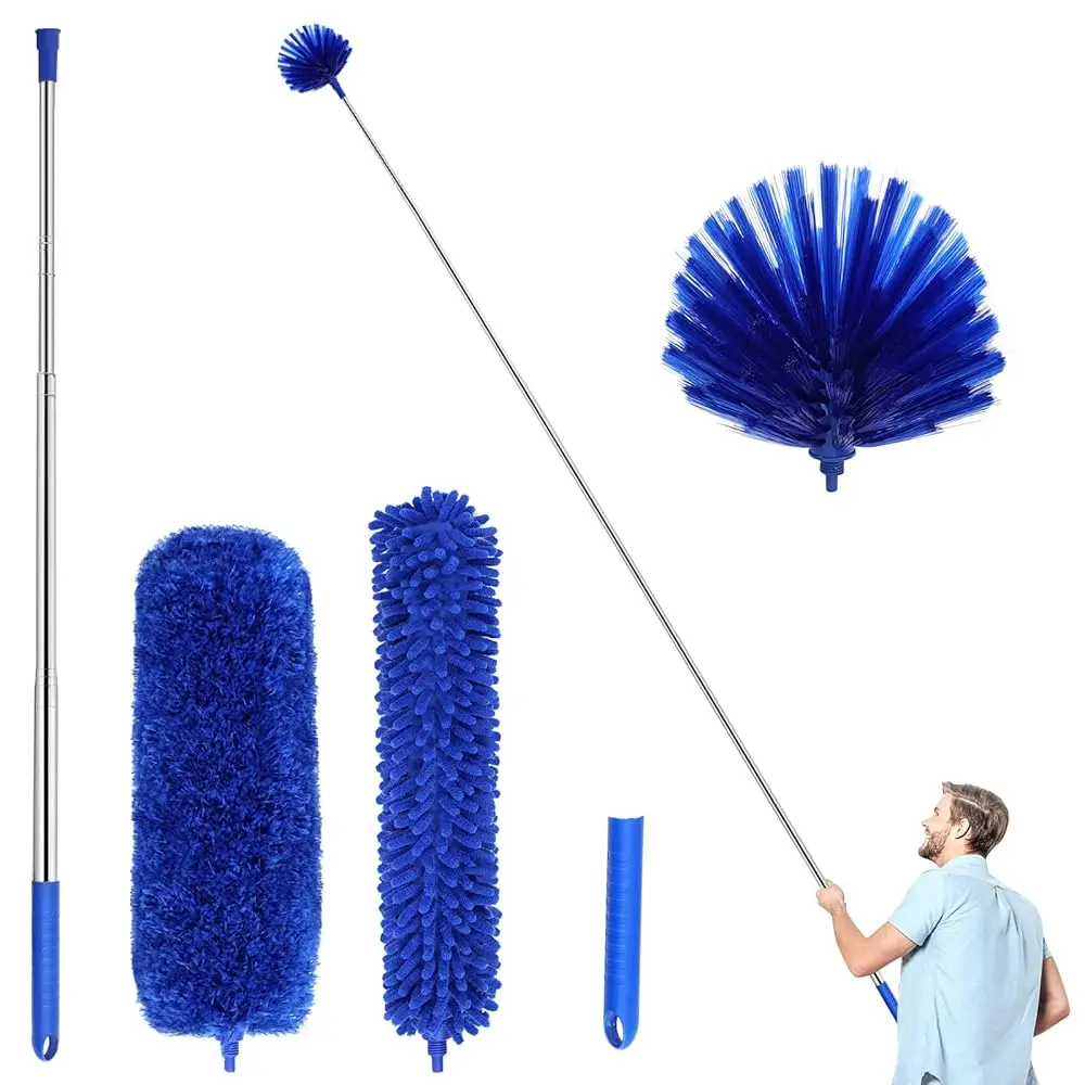 

, Microfiber Dusters with 2 Handle Sets, Durable 15-98.1 Inches Long Telescopic Rod, Washable, Feather Dusters for Cleaning C