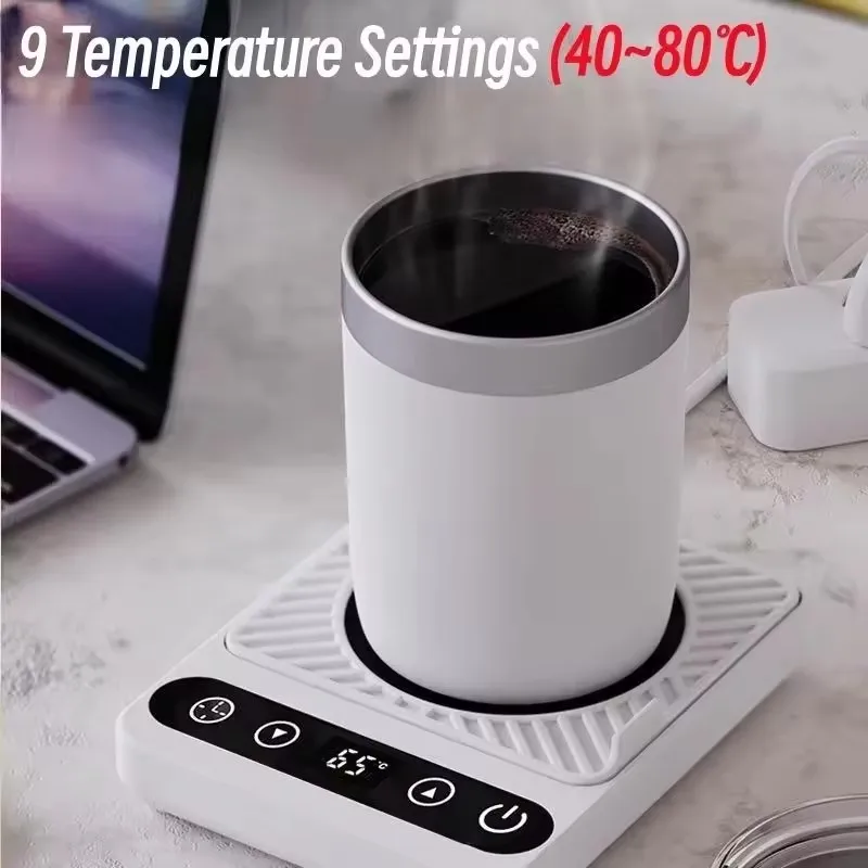 

Электрический подогреватель кофейных кружек, портативный подогреватель чашек для воды, чая, подогрев, подставка, 9 настроек температуры для домашнего офиса, отключение времени