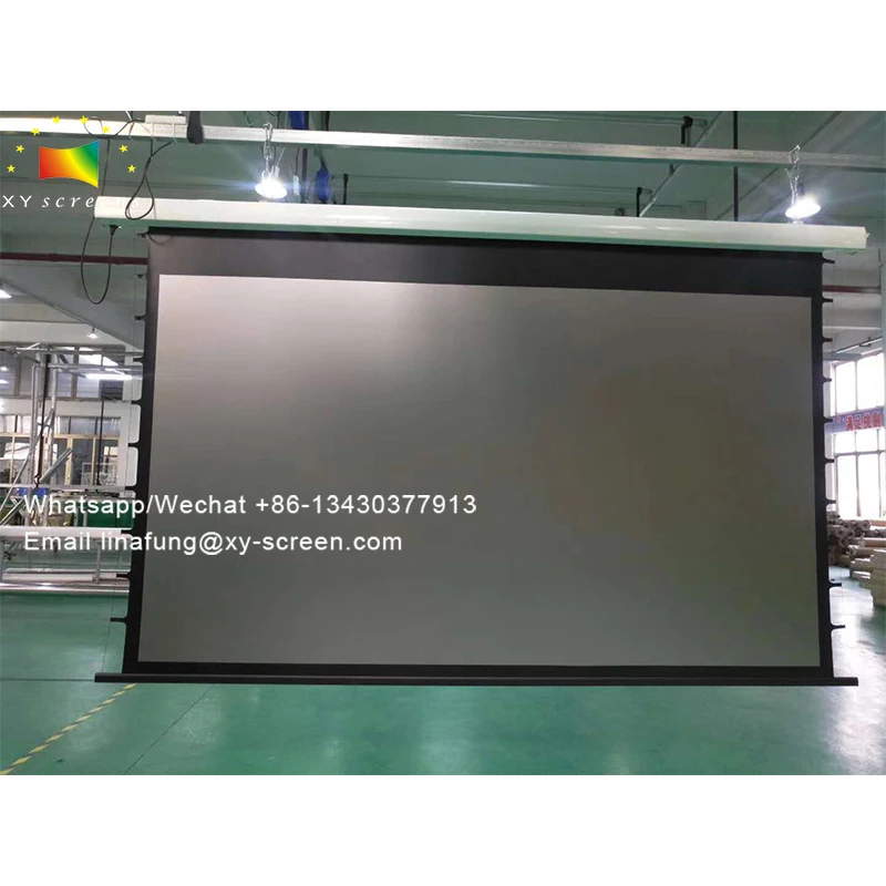 XY Screens Curved Iron Motorized Projection Screen High Gain ALR 1.5Gain Projector Screen for JVC/DLP Home Theater Projectors