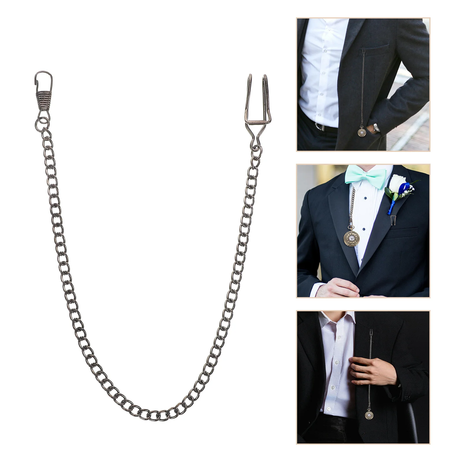 

Vintage Pocket Watch Alloy Metal Fob Chain For Men Retro Watch Accessory Suit Decor Business Gift Pocket Chain Hanging