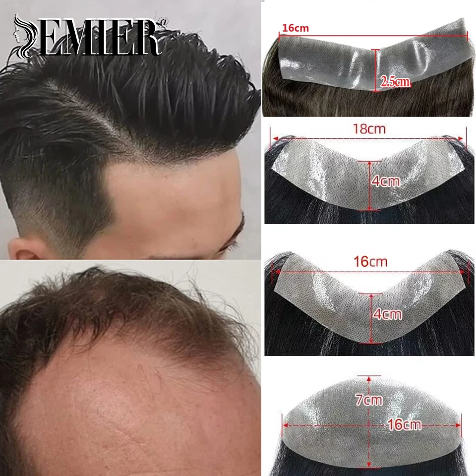 

Straight Men Toupee V style Frontal Hairline For Men 6" V Looped 100% Human Hair Ultra Thin Skin Pu Men's Capillary Prothesis