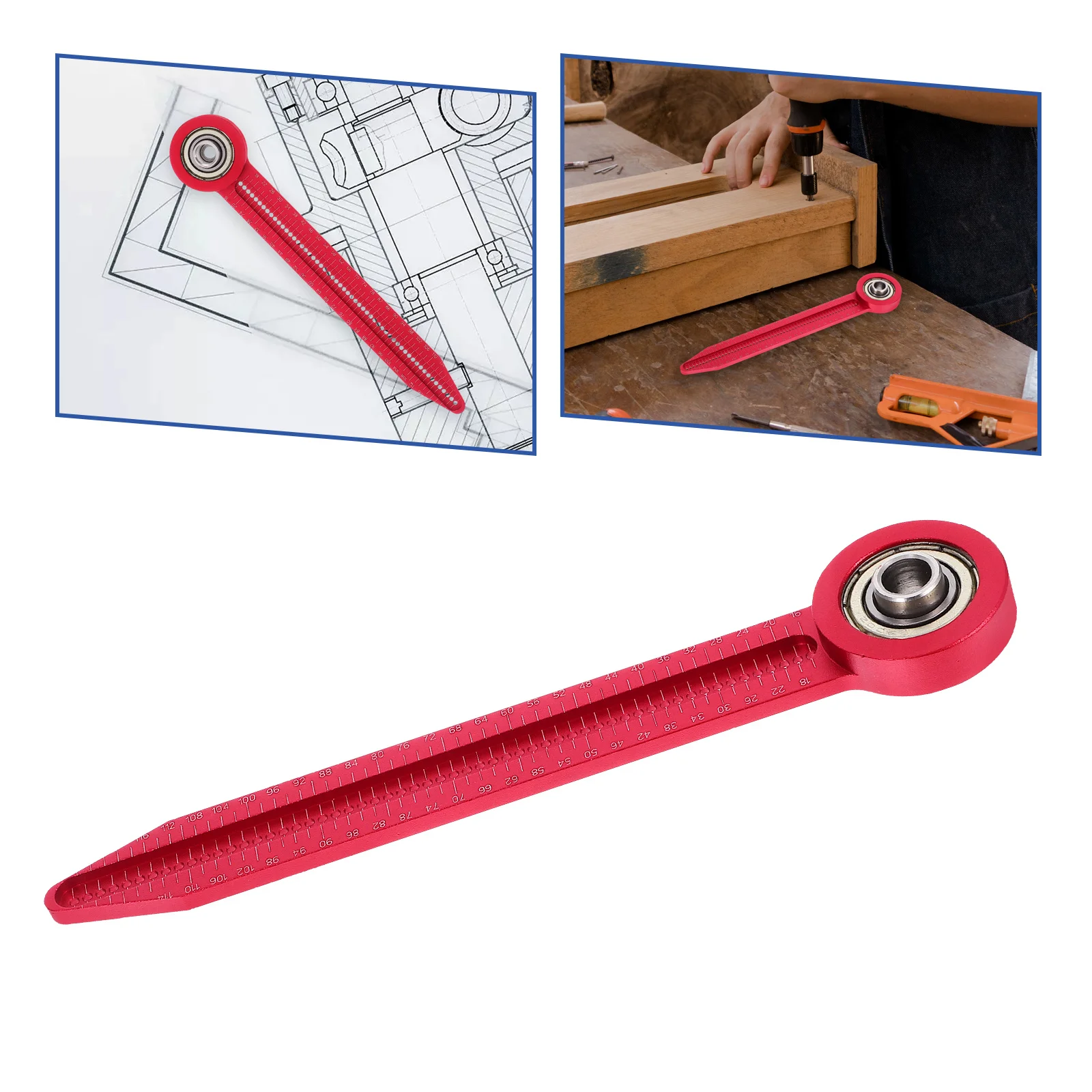 

Circular Drafting Compass with Concentric Design for Accurate Arc Drawing Tool Lightweight Woodworking Gauge for Math Teaching