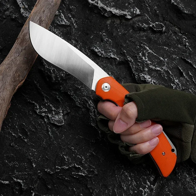 J082 cuchillo de utilidad para acampar al aire libre mango G10 EDC autodefensa portátil multiherramienta de mano cuchillo plegable de bolsillo multiherramienta de regalo
