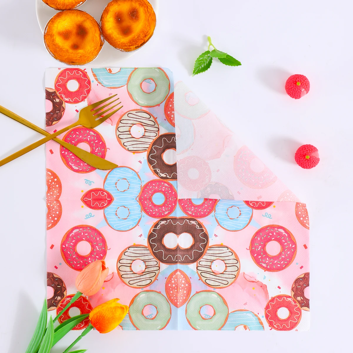 Colorful Donuts Disposable Pap - Pattern Tissue Paper recension och pris