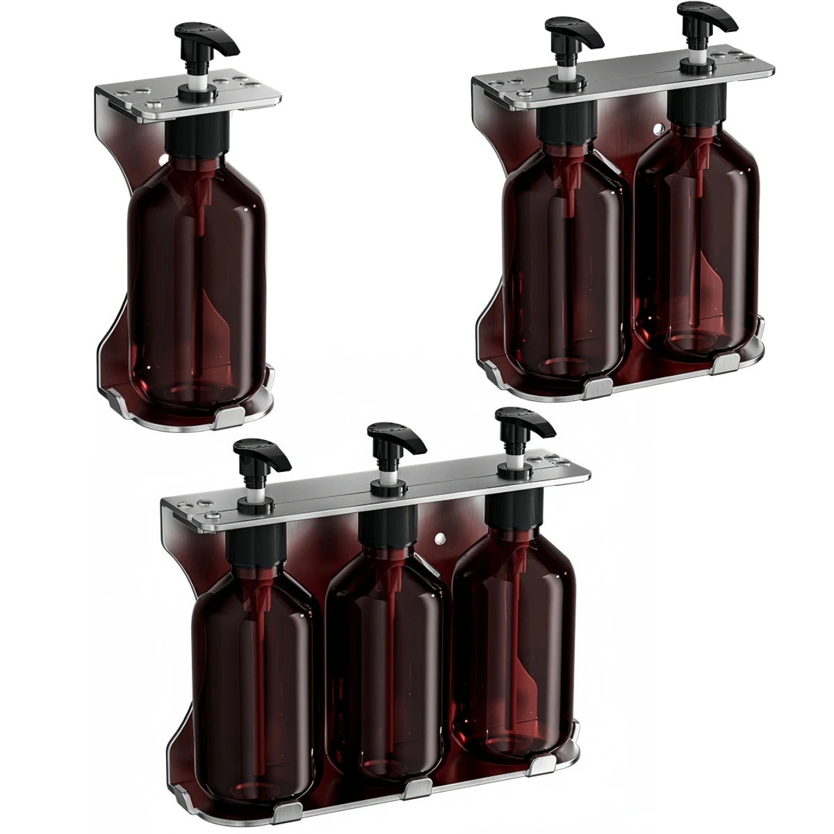 Настенный ручной дозатор мыла с бутылкой с насосом и держателем для шампуня, геля для душа, использования в ванной и кухне