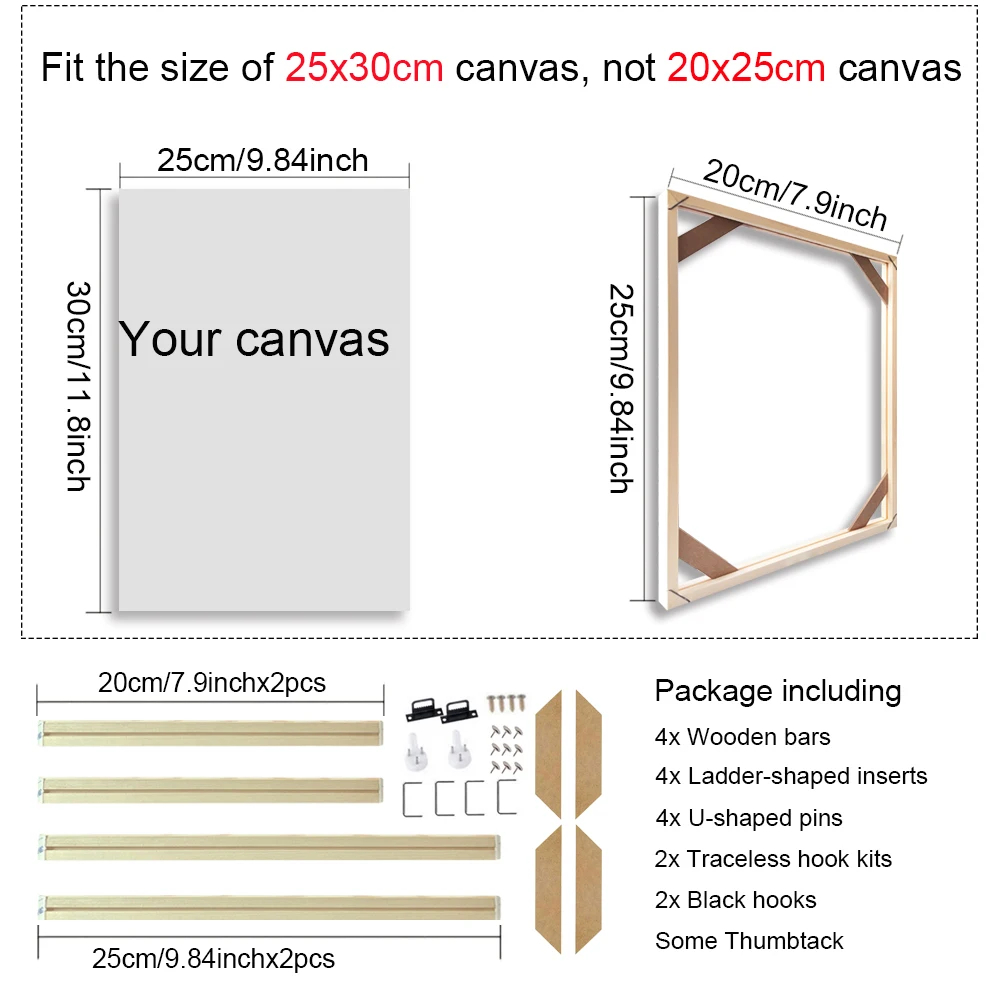 40x60 50x70 40x50cm canvas frame houten frames houten foto olieverf canvas diamant schilderij frames canvas houten muur frame - afbeelding 1