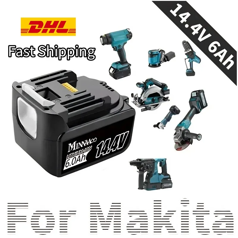 

14.4V 6.0Ah Drills Battery For Makita BL1430 Replacement Rechargeable Lithium Ion LXT200 BL1415 194558-0 194559-8 194066-1