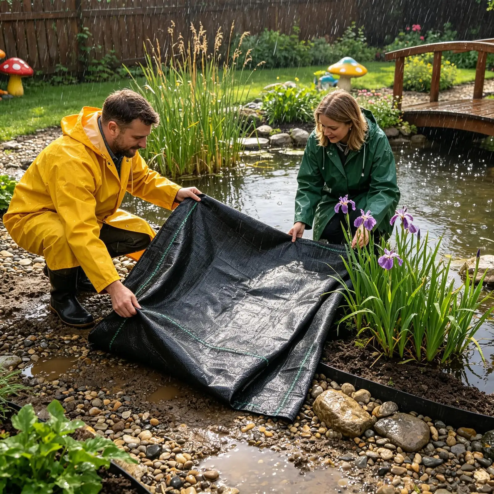 Garden Grass Barrier Fabric With Pegs Heavy Duty Breathable Non-Woven Cover Yard Ground Fabric Grass Blocker For Pathway