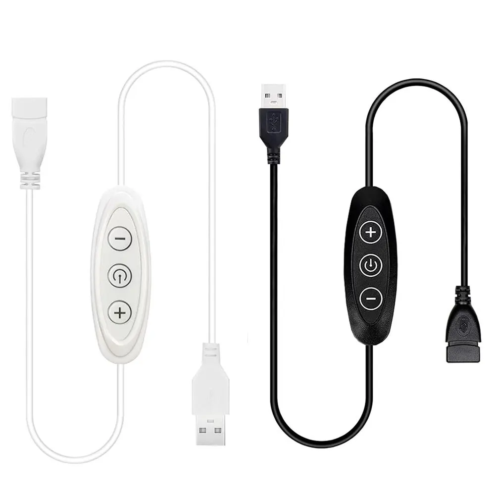 3 Key USB LED Dimmer Switch 5V 2A 8 Levels Dimming Controller Portable Light Brightness Adjustment Module