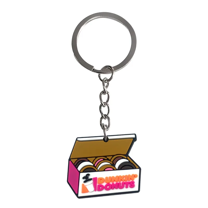 Niedlicher Cartoon-Schlüsselanhänger: Mini-Donut und Getränk-Modell, Plastik-Schlüsselring, Süßer Taschenanhänger, Trendiges Geschenk – Detail 11