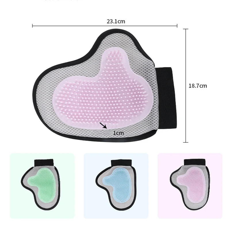 Softy Silicone Pet Hair Remover Glove for Cats Dogs Comfortable Breathable Bathing Grooming Dog Massage Gloves Grooming Perros