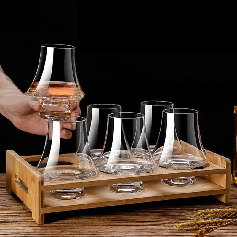 2/4/6pcs Crystal Glass Whiskey Cup Set of 250ml Clear Lead Free Drinking Glasses Scotch Liquor Barware Beer Spirits Wine Glasse