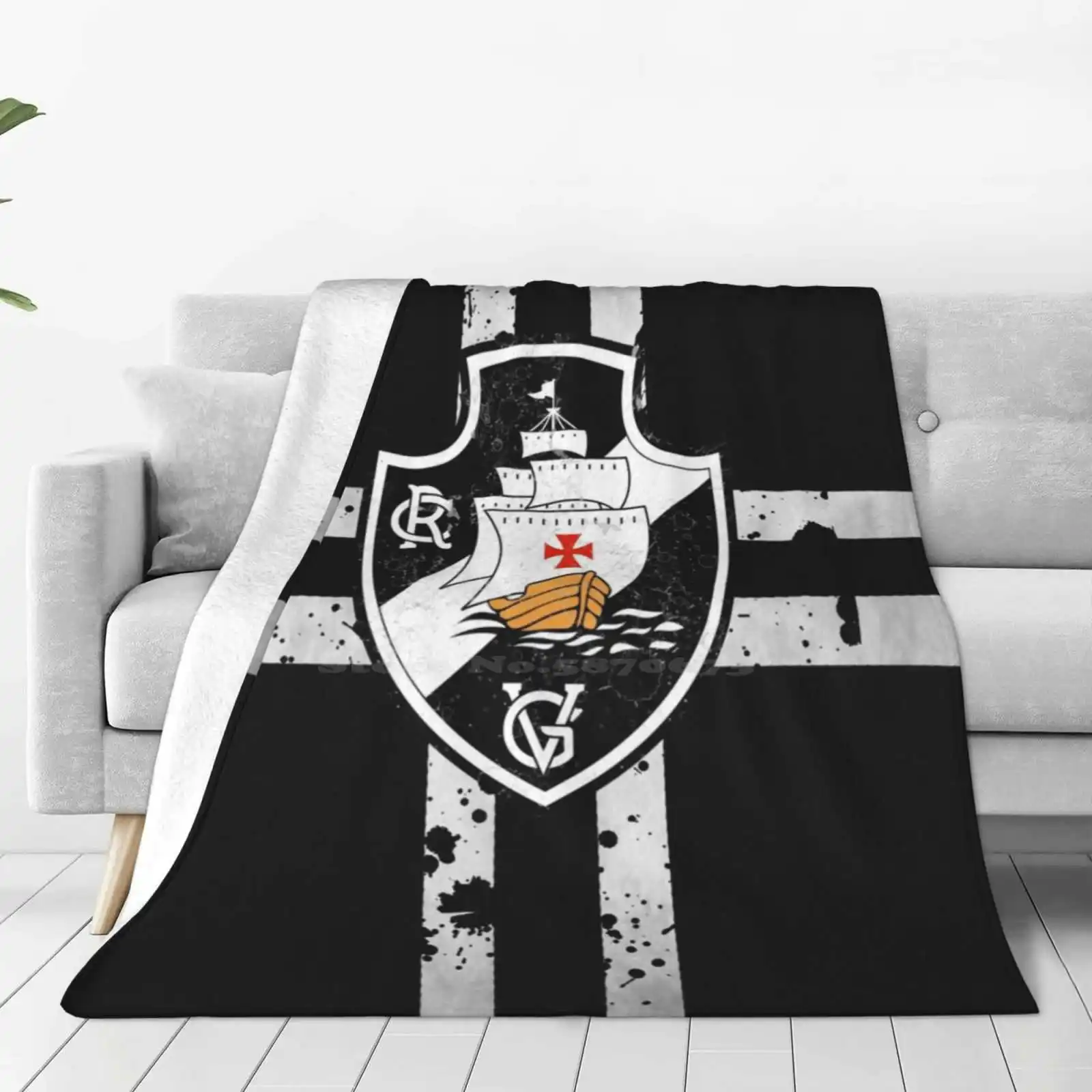 Vasco (Black-Ink) New Arrival Fashion Leisure Warm Flannel Blanket Cr Vasco Da Gama Futebol Soccer