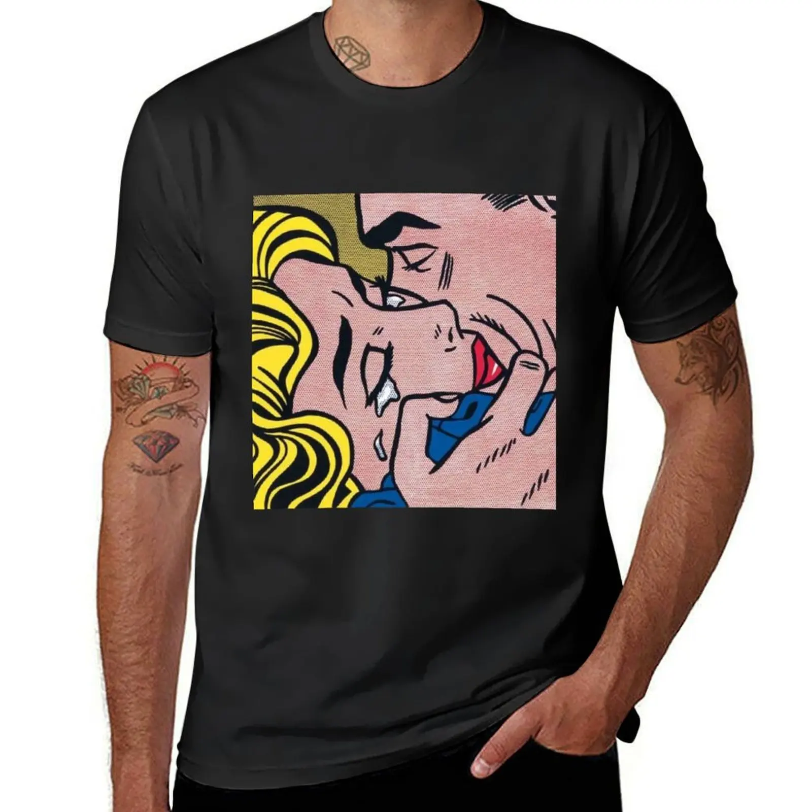 Roy Lichtenstein 'The Kiss' New HD Canvas Print Ready To Hang Large Size Picture Beautiful Home Decor Wall Painting T-Shirt