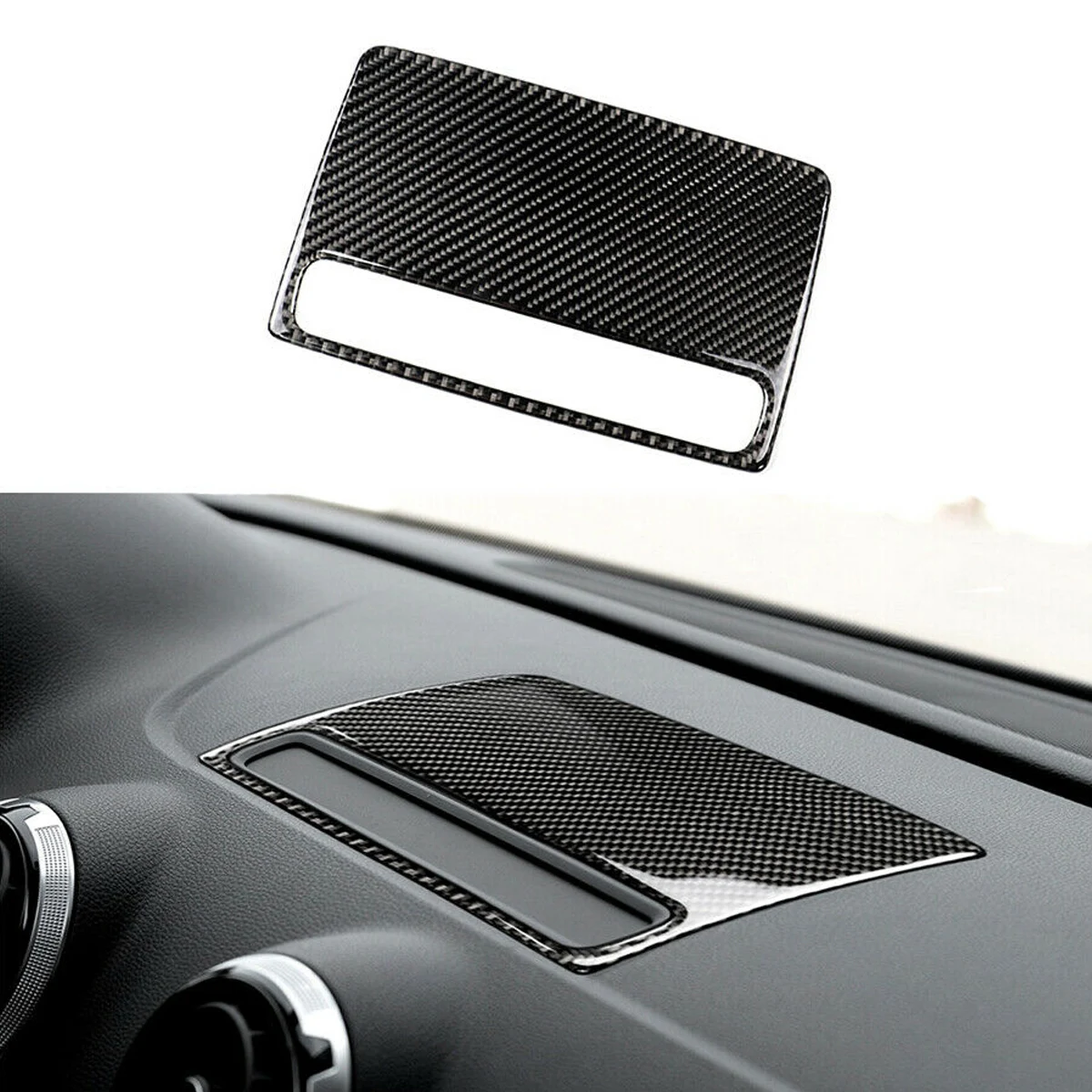 

Carbon Fiber Interior Dashboard Navigation GPS Panel Cover For Audi A3 8V 8P 8L 2012-2017 Dashboard Trim Sticker Car Accessories