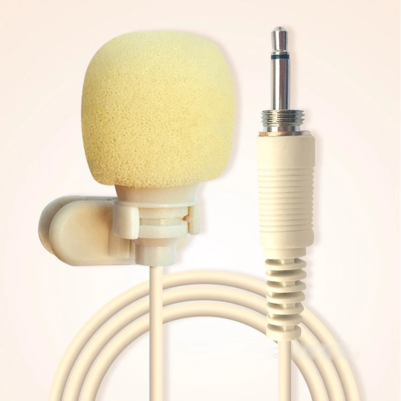 Mini microfone com fio com rosca de 3.5mm, microfone com fio para interface de transmissor de microfone sem fio, microfone de lapela de lapela