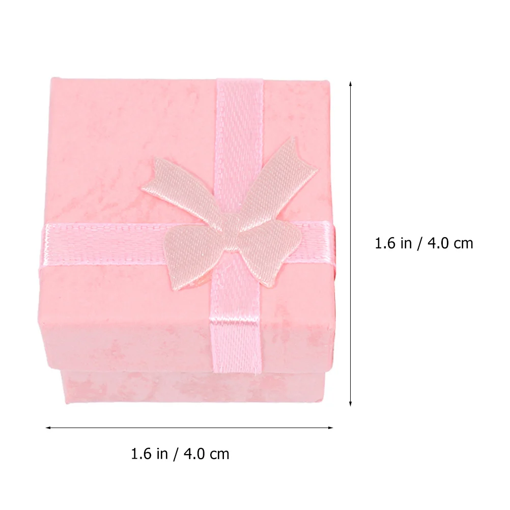 12 قطعة من صناديق المجوهرات بعقدة على شكل فيونكة، حافظات تخزين أنيقة للخواتم والأقراط للسيدات، حامل هدايا مدمج وخفيف الوزن للسفر