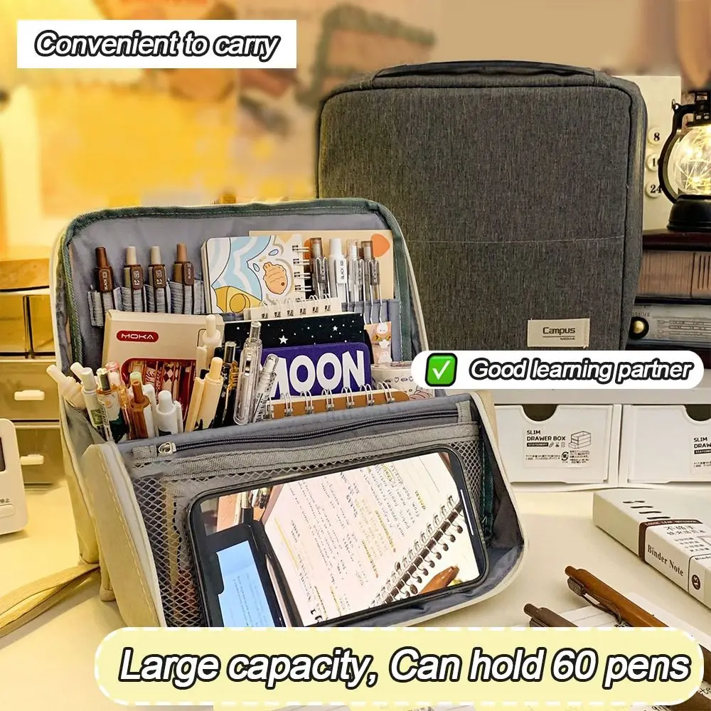 

New Oxford Pen Bag Large Capacity Multi-functional Cosmetic Bag Stationery Case Gift