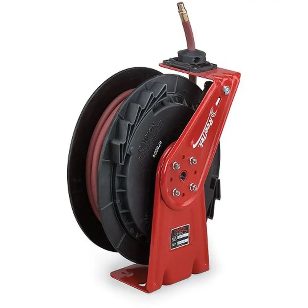 

Spring Return Hose Reel 1/4" 300 psi Medium Duty Steel Construction 50ft Air Water Commercial Use