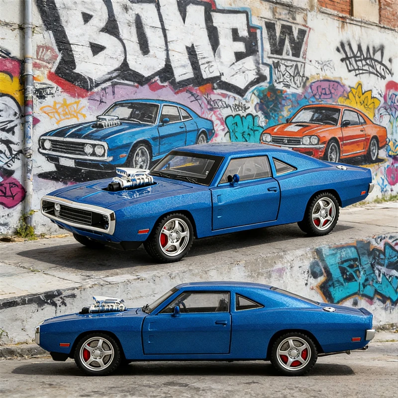 

1:24 1970, зарядное устройство, спортивный автомобиль из сплава, литой под давлением миниатюрный металлический автомобиль, имитация звука и света, игрушечный автомобиль для мальчиков