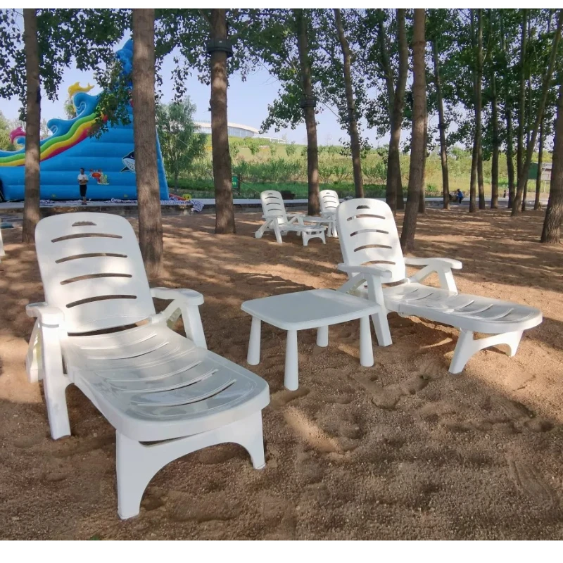 

Outdoor Portable Beach Chair Beach Table Chair Pool Reclining Lounge Bed Patio Folding Lounge Chair Leisure Beach Lounge