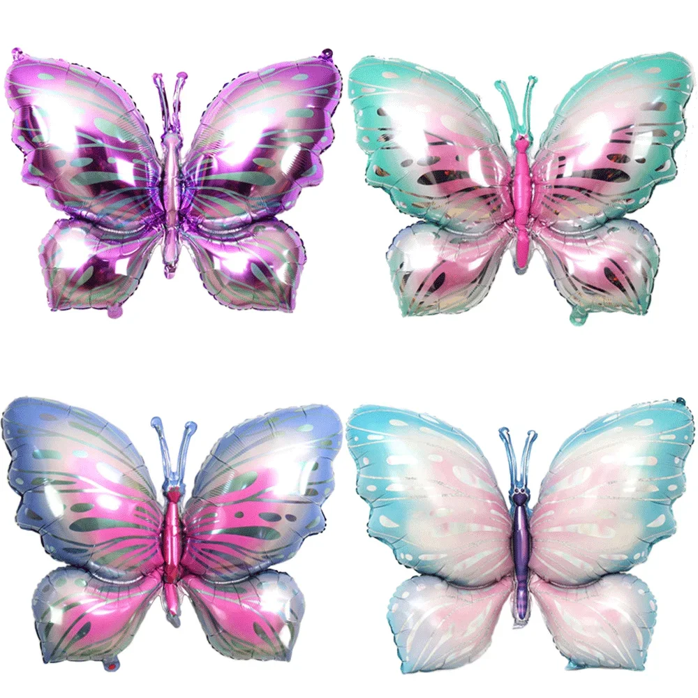 

39In×29In Newest Ice Purple Butterfly Balloon Giant Foil Mylar Balloon Baby Shower Wedding Butterfly Themed Birthday Party Decor