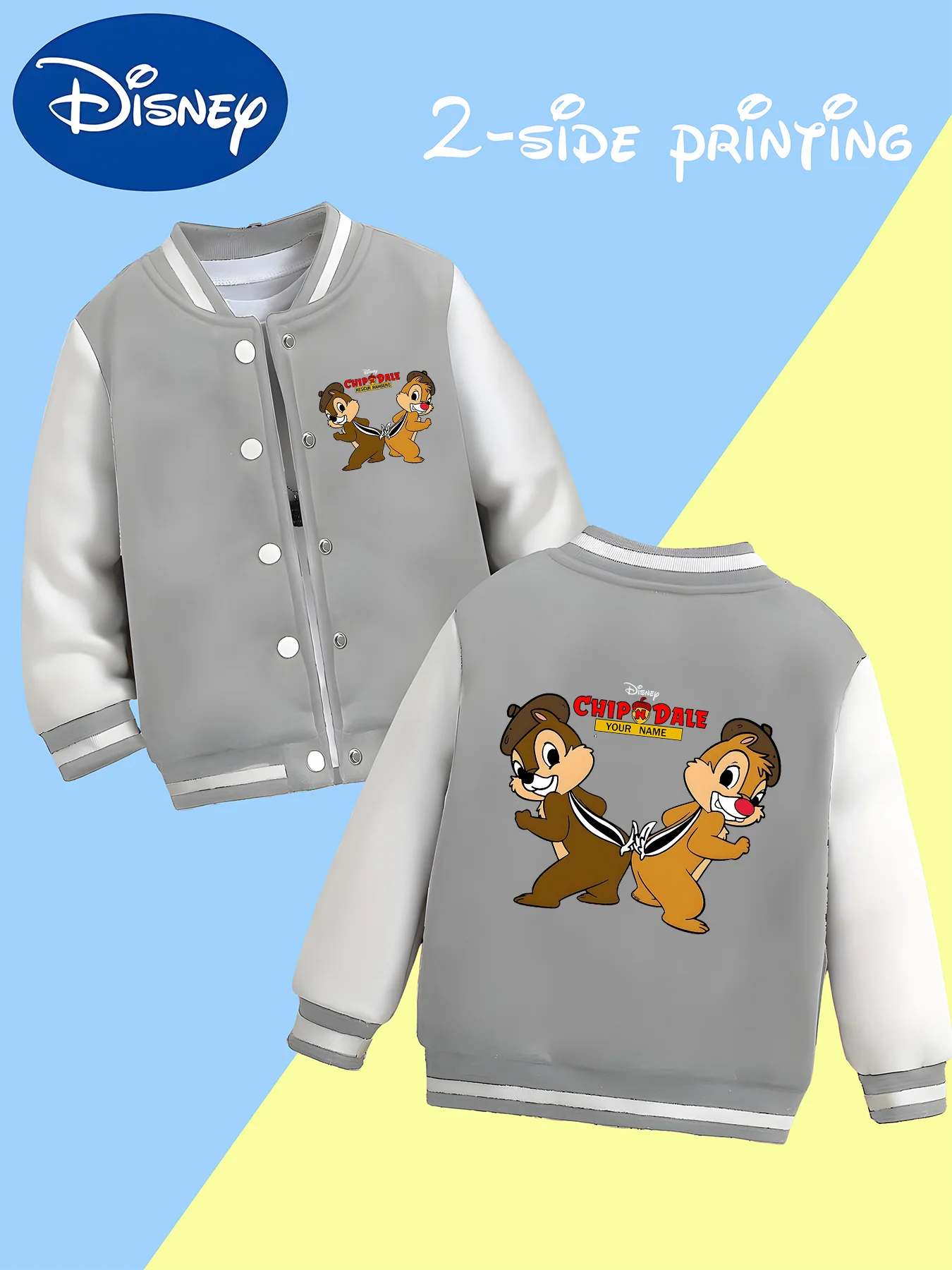 MINISO Disney Chip & Dale Boys Baseball Jacket - Chip & Dale's playful interactions create a fun and engaging experience. This b